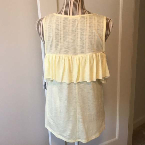 Yellow Cold Shoulder Ruffle Top - Picture 5 of 8